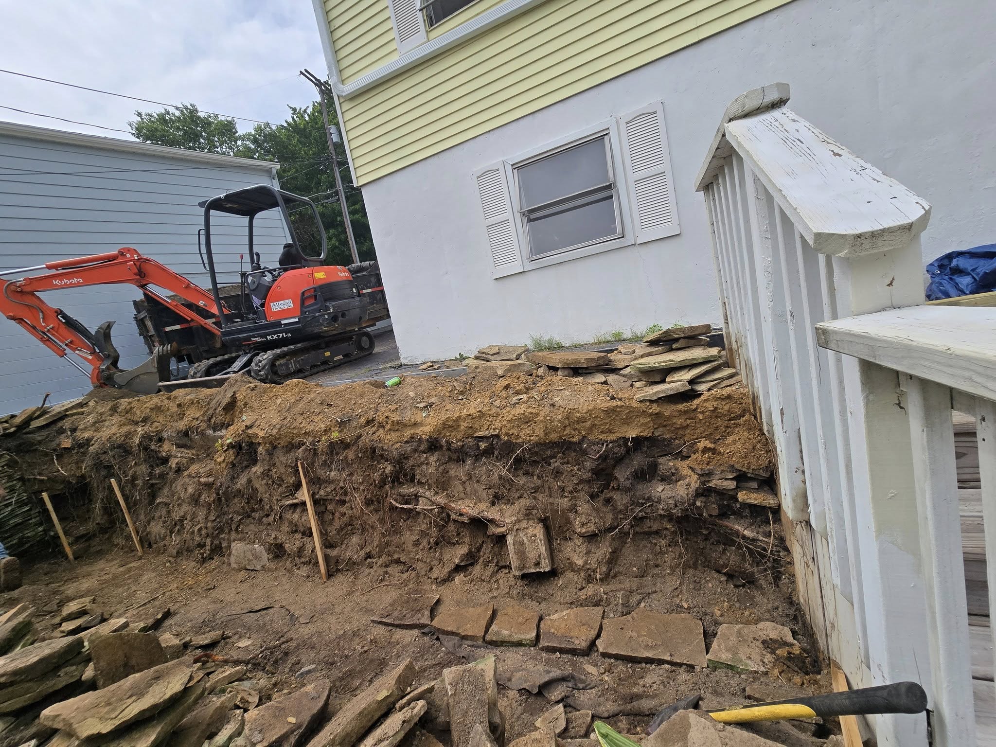 Retaining Wall Construction - In Progress